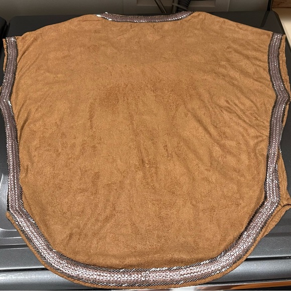 Flying Tomato. Poncho style western boho fancy embellished shirt. Size Small - Picture 2 of 5